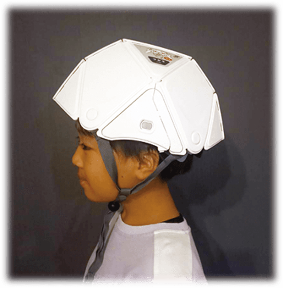 防災ヘルメットの着用イメージ